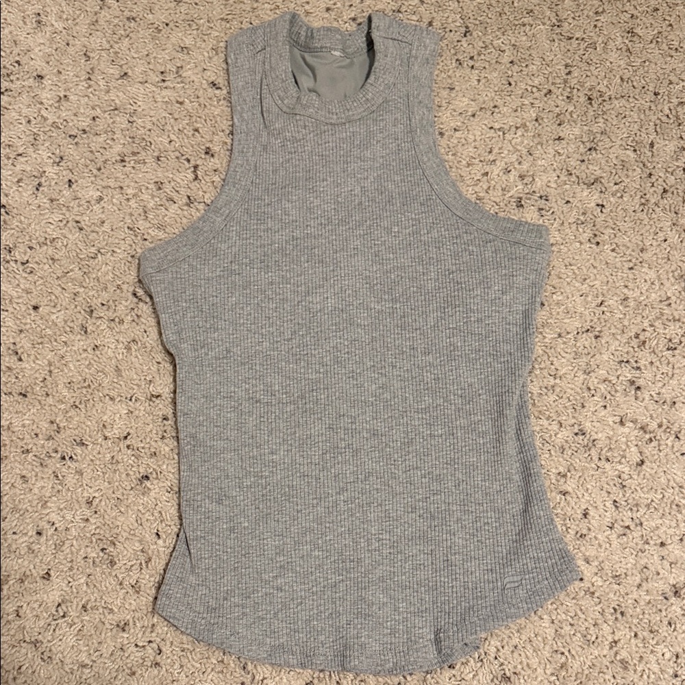 Fabletics high neck rib built in bra tank